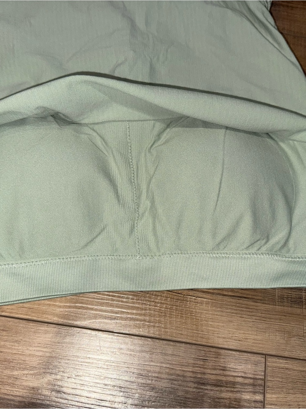 Light Green Ribbed Racerback Built-In Bra Tank Top - Picture 5 of 7